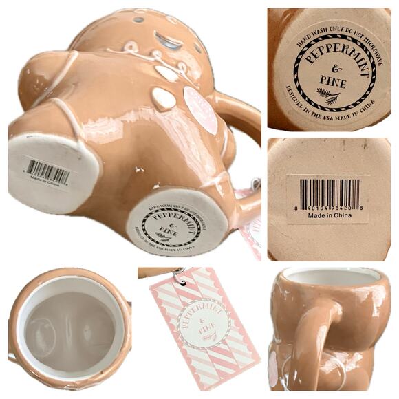 NWT Peppermint& Pine Gingerbread Man Cookie House XMAS Gift Set Hand Towels Mugs - Picture 10 of 16